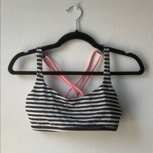 lululemon athletica Black and White Striped Sports Bra